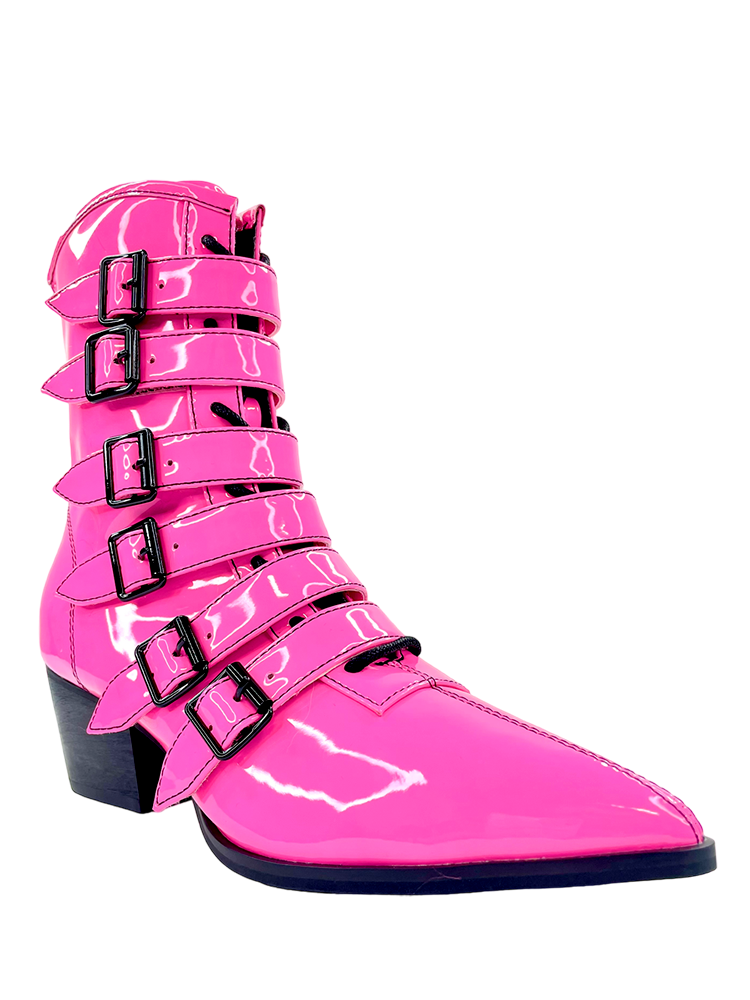 COVEN BOOT - HOT PINK PATENT