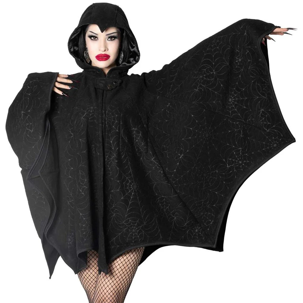 SPIDERWEB EMBOSSED WEB CAPE