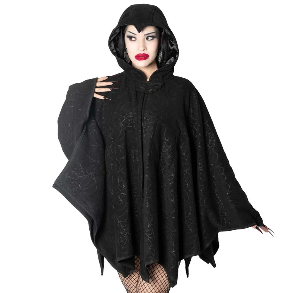 SPIDERWEB EMBOSSED WEB CAPE