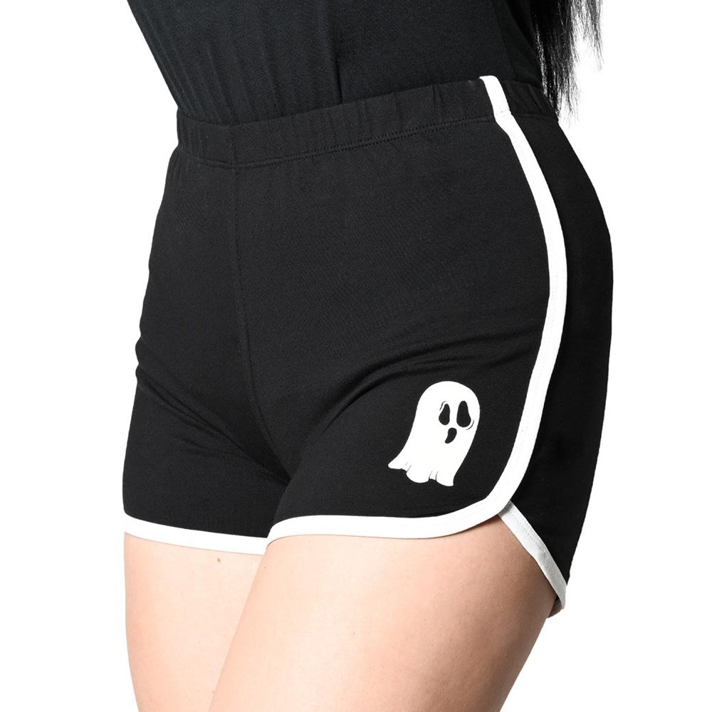 SPOOKY GHOST GLOW WOMENS RUNNING SHORTS