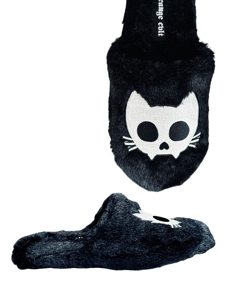 KREEPY KOZY KITTY SKULL - BLACK/WHITE