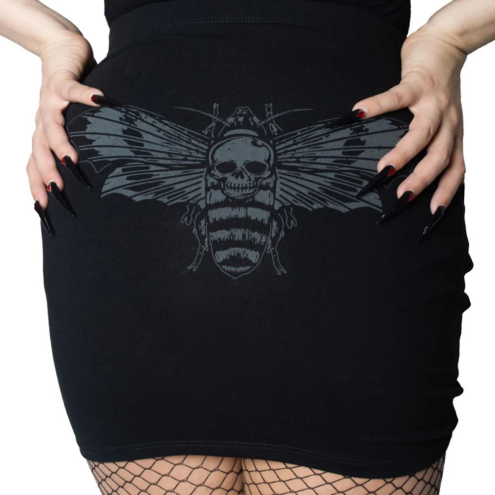 DEATH MOTH MINI SKIRT - GREY