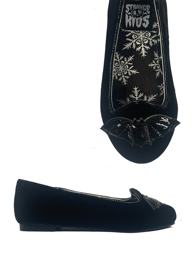KIDS Lydia Flat Bat Black Velvet — strangecvlt