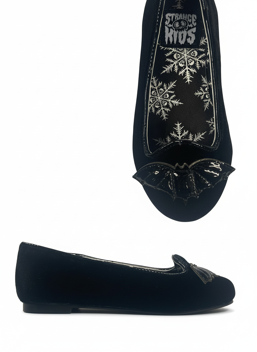 KIDS Lydia Flat Bat Black Velvet — strangecvlt