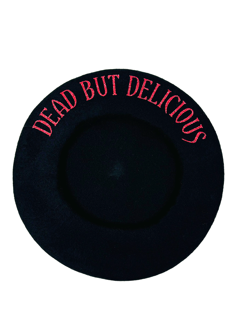 DEAD BUT DELICIOUS BERET - BLACK/RED