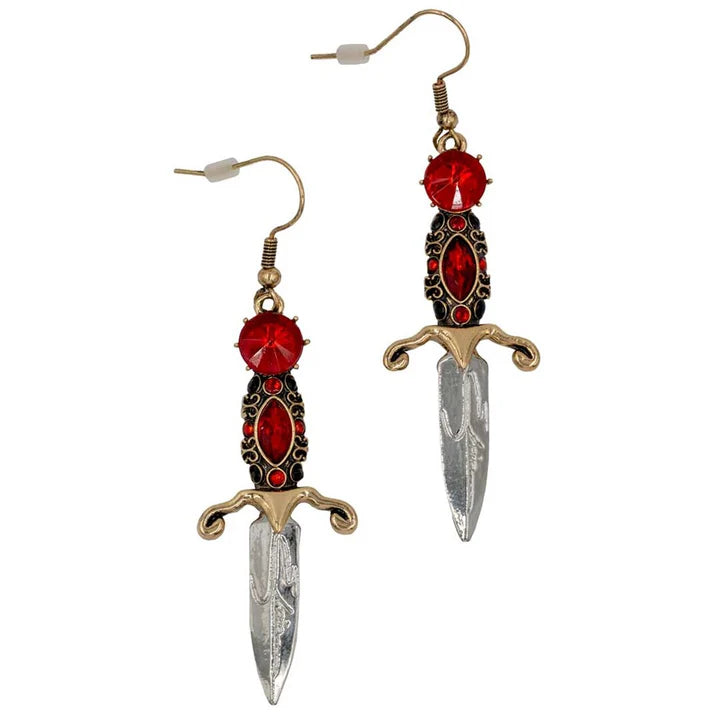ELVIRA DAGGER EARRINGS - RED