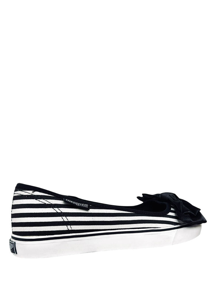 EMILY BOW STRIPE - BLACK/WHITE