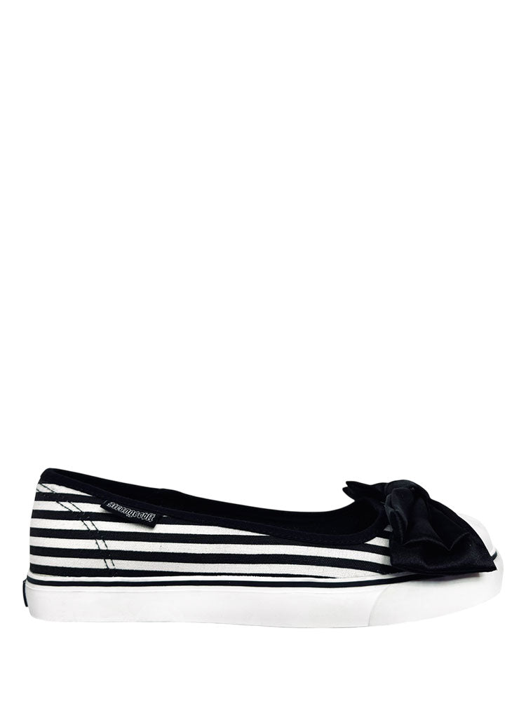 EMILY BOW STRIPE - BLACK/WHITE