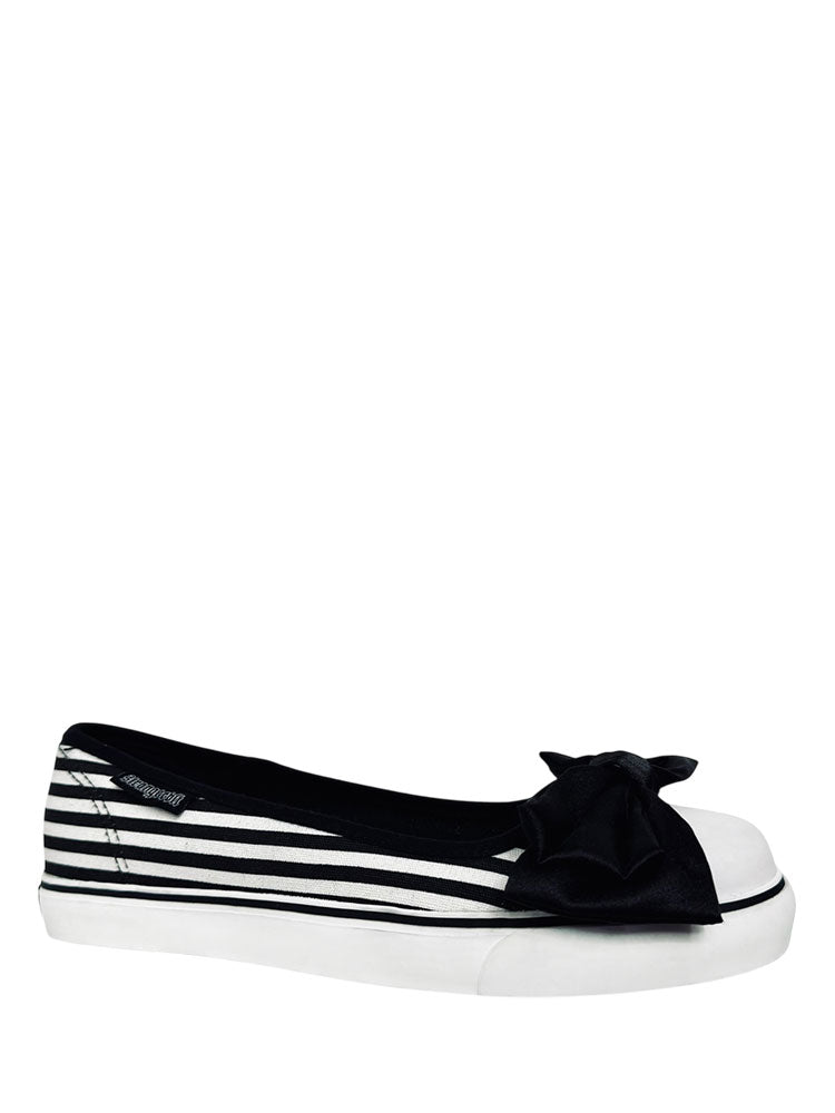 EMILY BOW STRIPE - BLACK/WHITE