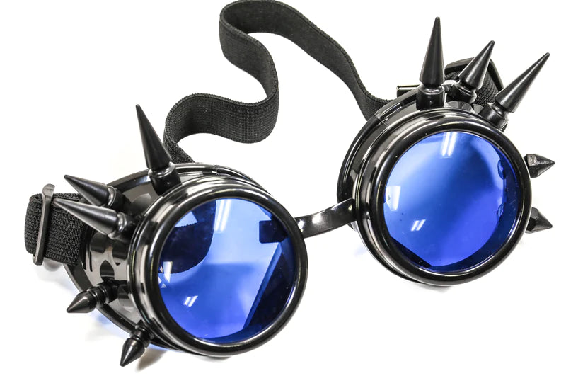 SPIKED GOGGLES - BLACK W/BLUE LENS
