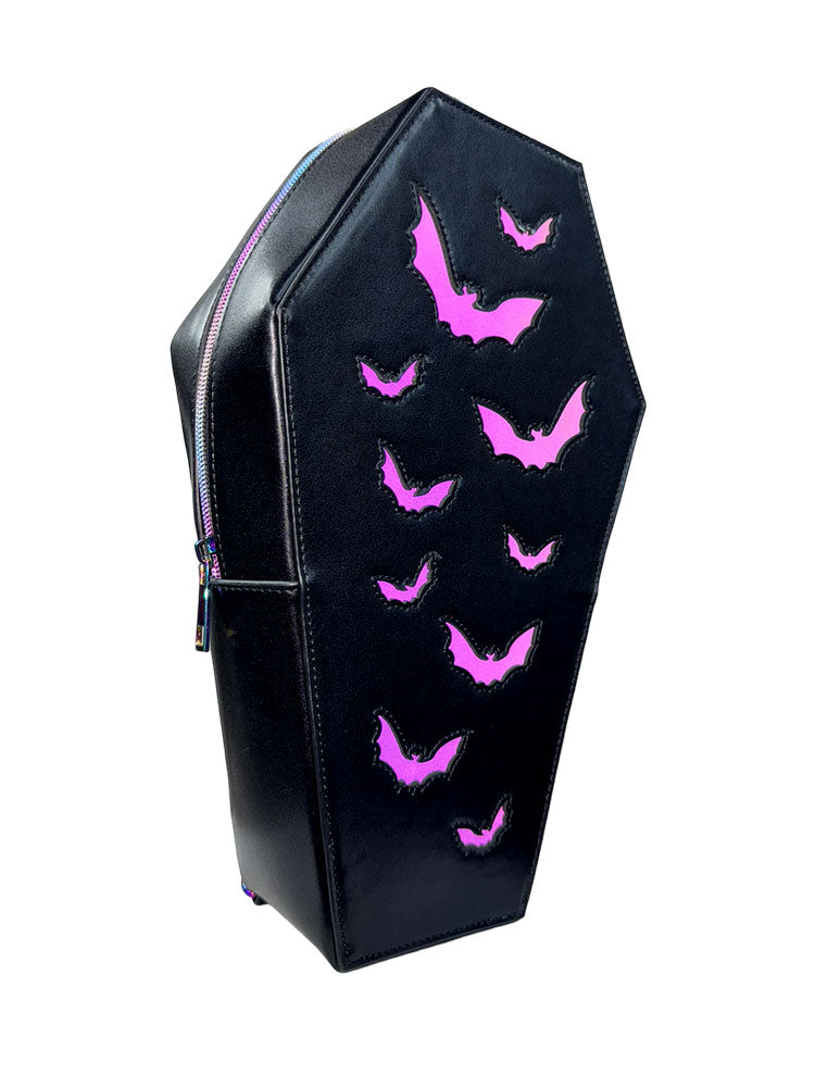 HAUNT BAT COFFIN BACKPACK - BLACK/REFLECTIVE