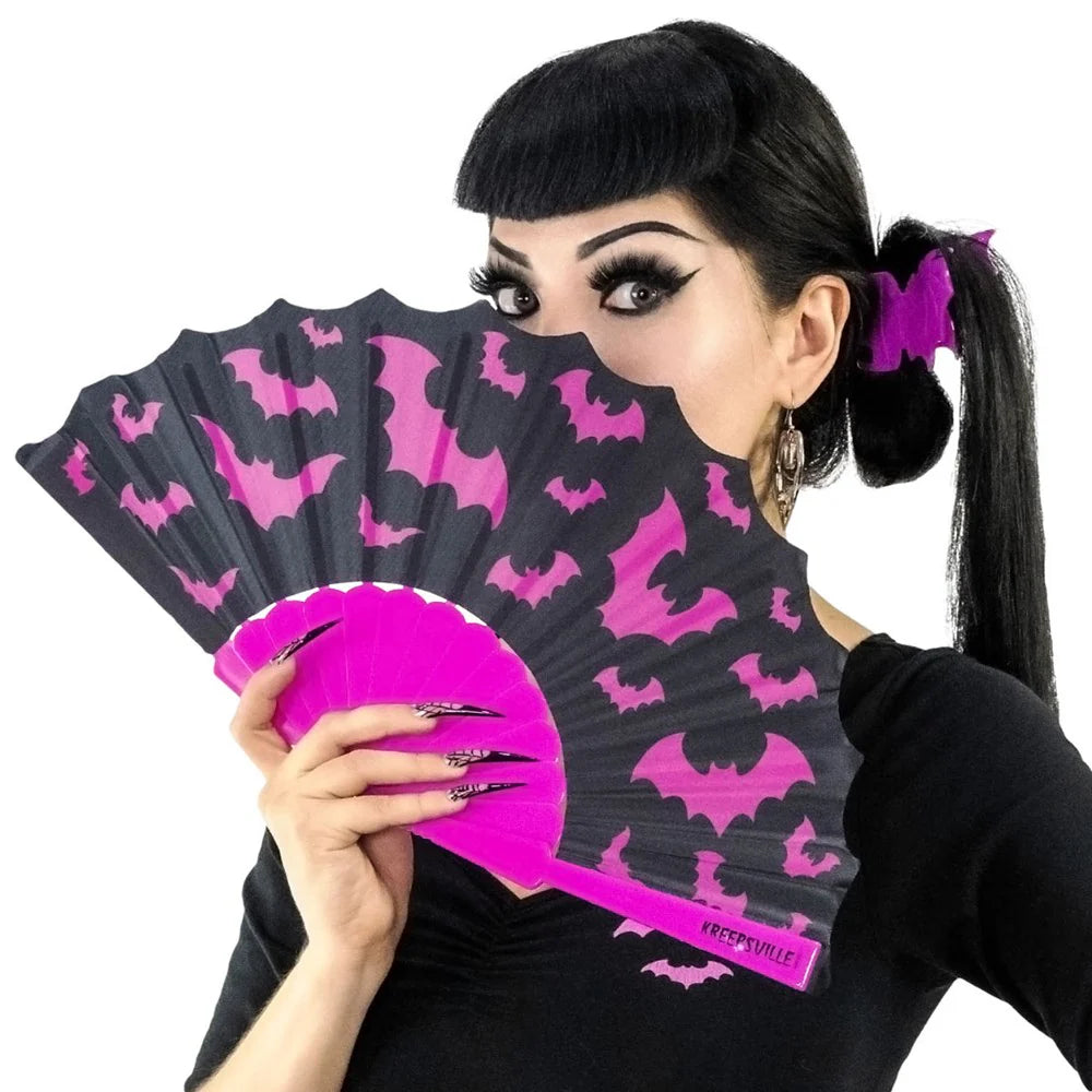 BAT SCALLOP FAN - BLACK PINK