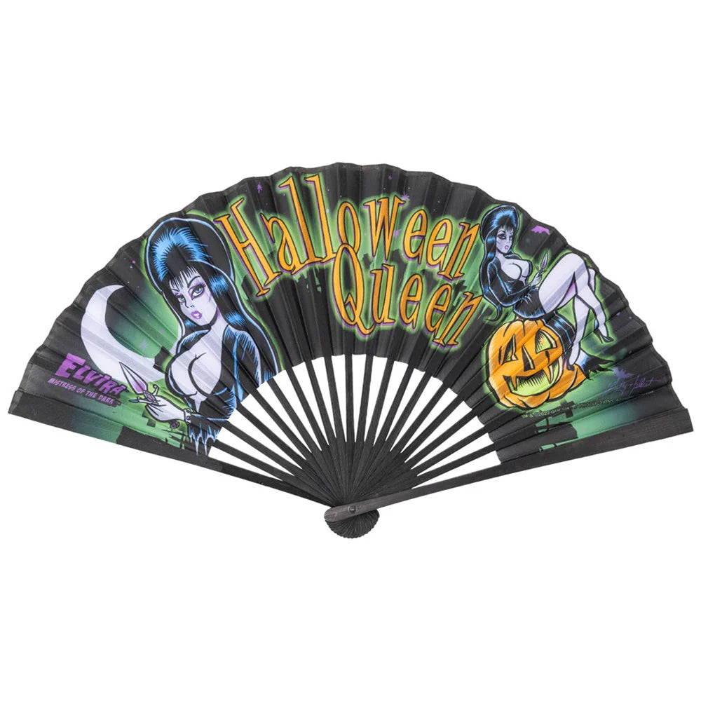 ELVIRA HALLOWEEN QUEEN FABRIC FAN