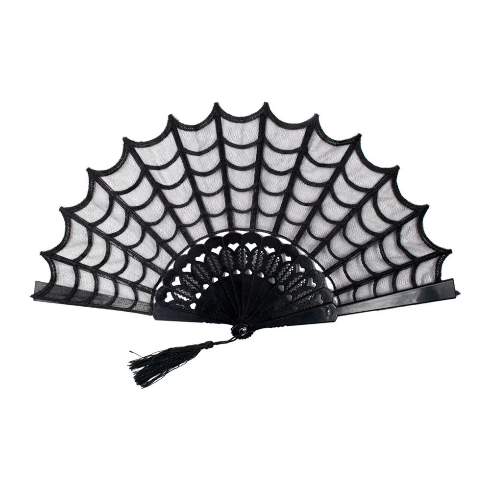 SPIDERWEB LACE HAND FAN