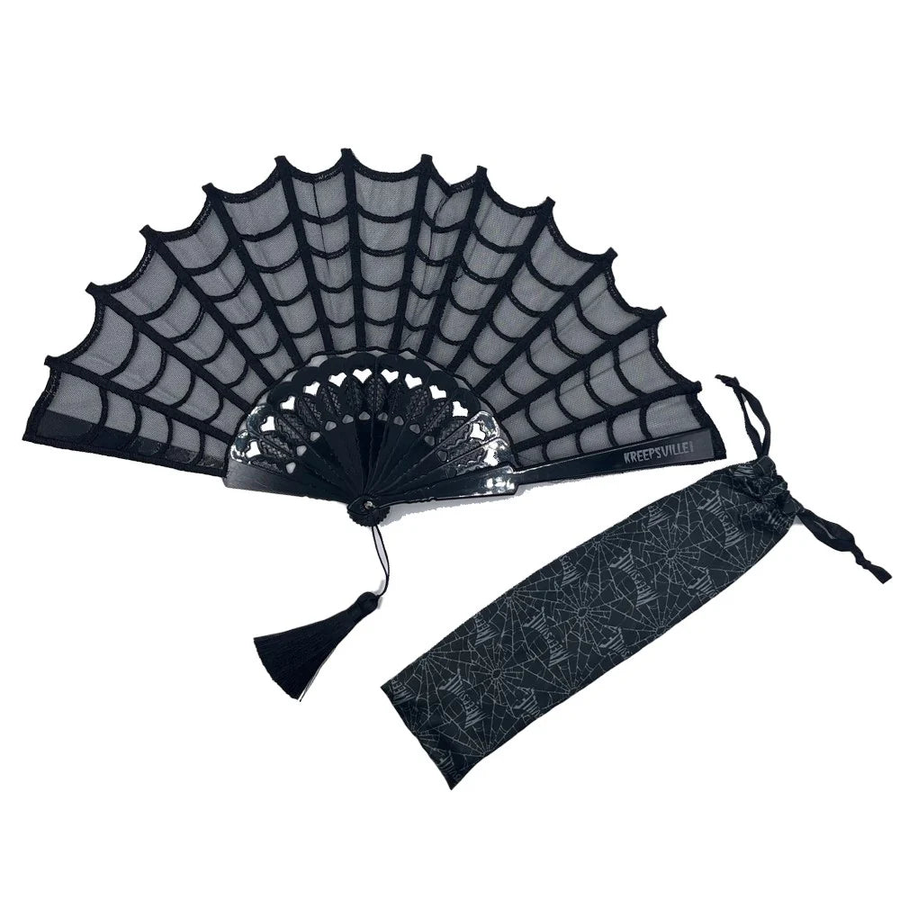 SPIDERWEB LACE HAND FAN