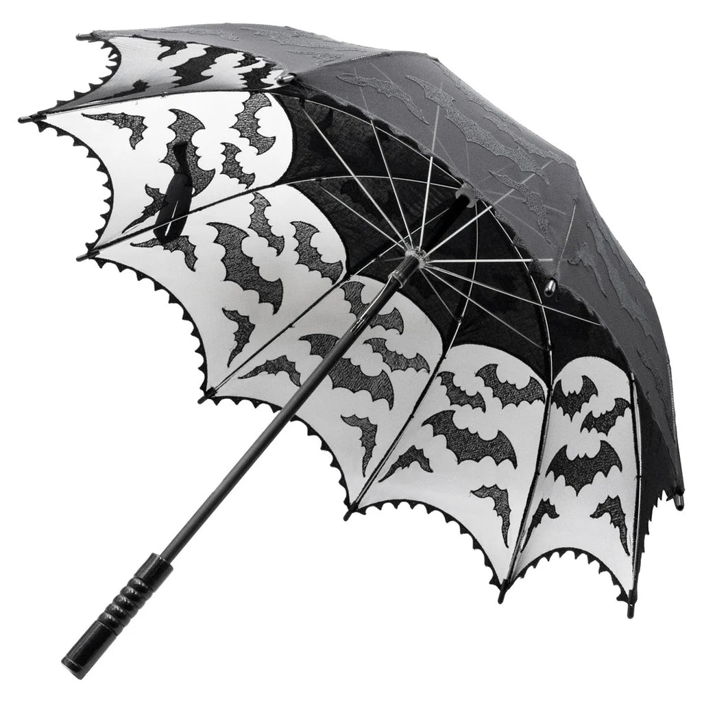 BAT LACE PARASOL - BLACK