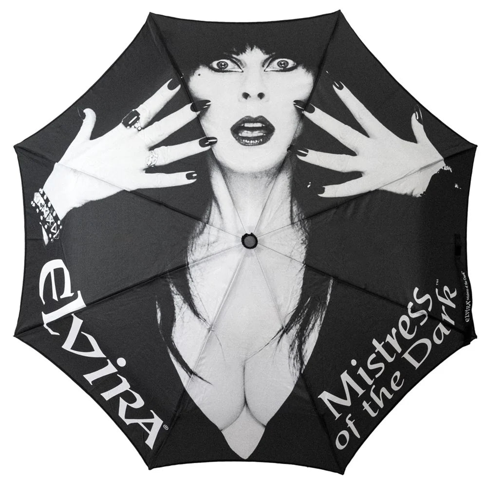 SKULL HANDLE ELVIRA CLASSIC LOGO UMBRELLA