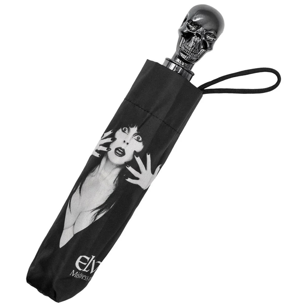 SKULL HANDLE ELVIRA CLASSIC LOGO UMBRELLA