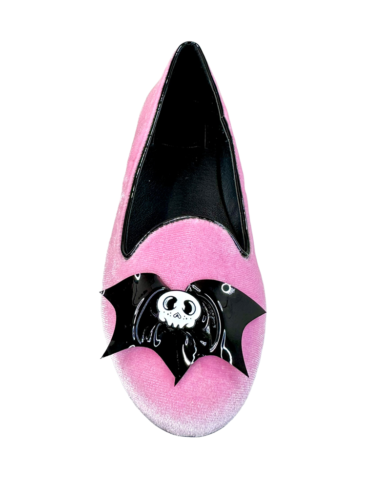 LYDIA SKULL BAT - PINK VELVET