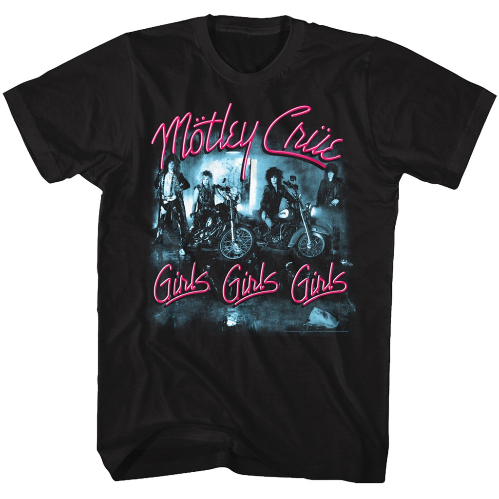 MOTLEY CRUE GIRLS GIRLS GIRLS T-SHIRT - BLACK