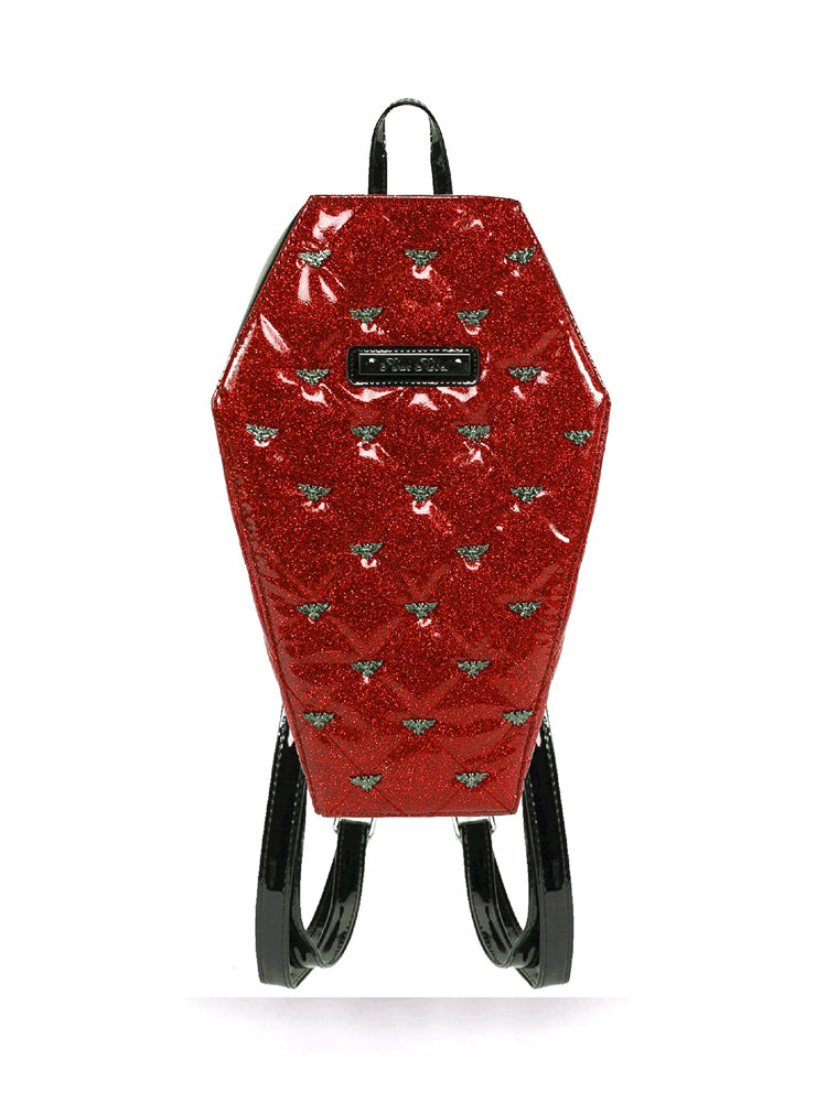 MINA BAT QUILTED COFFIN BACKPACK - RED