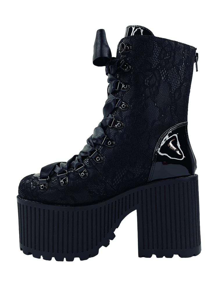 Pandora Platform Boot Black Lace