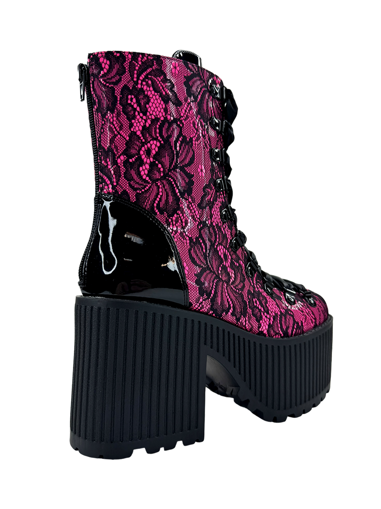 PANDORA LACE - BLACK/HOT PINK