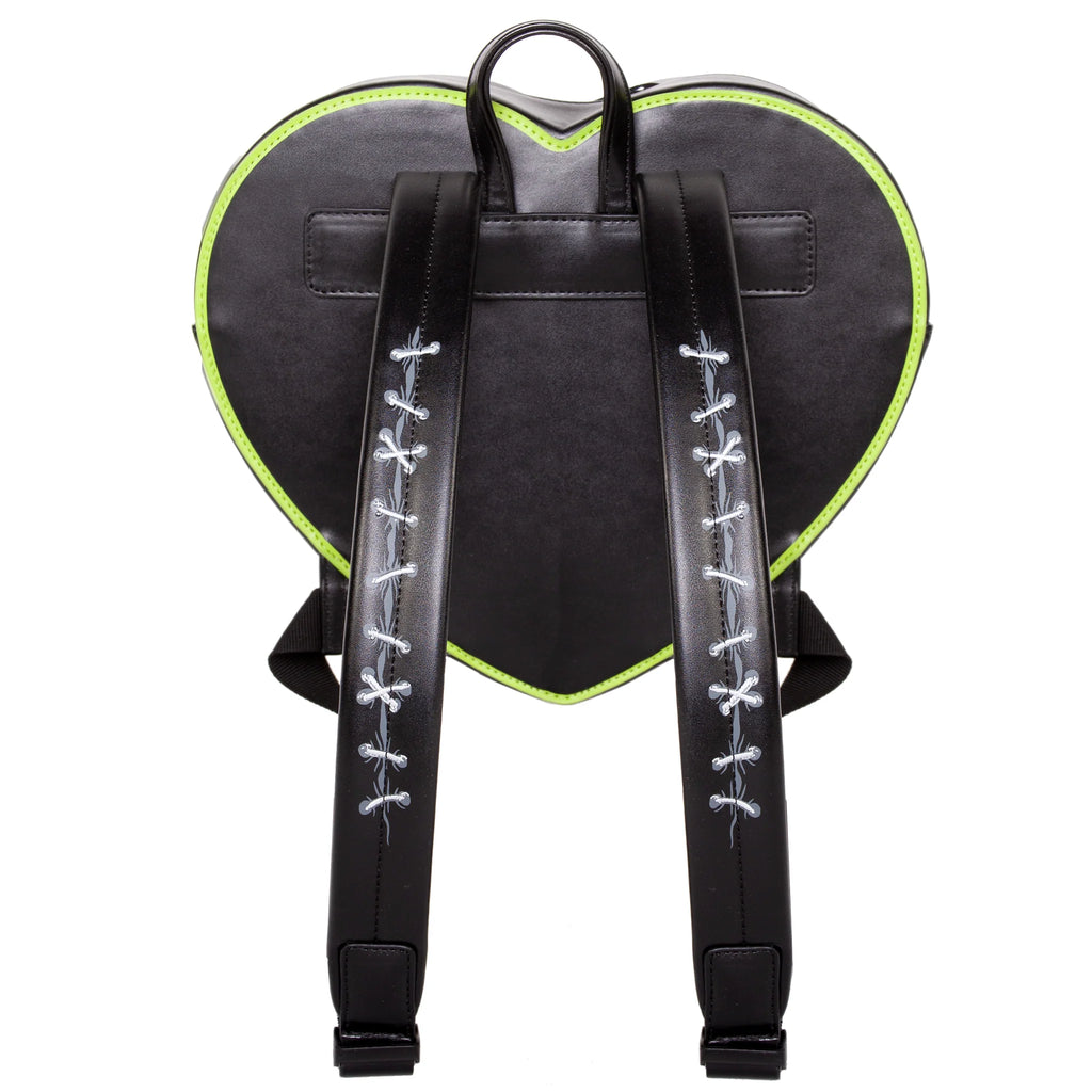 BRIDE AND FRANK STITCH HEART BACKPACK - BLACK/GREEN