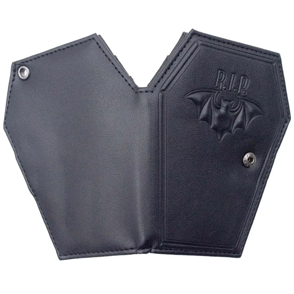 RIP BAT EMBOSSED COFFIN WALLET