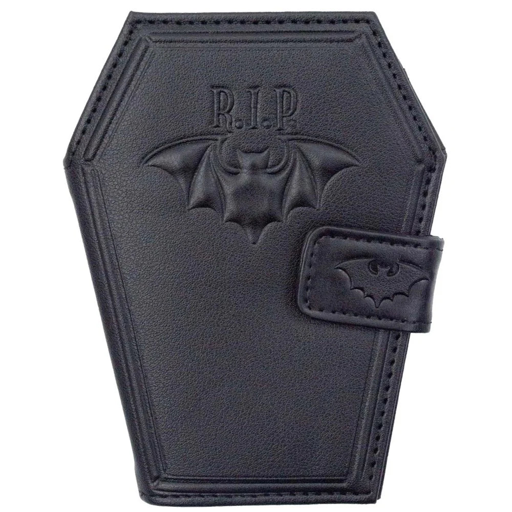 RIP BAT EMBOSSED COFFIN WALLET