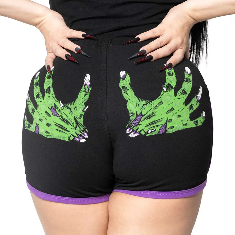 ZOMBIE HAND WOMENS BOOTY SHORTS