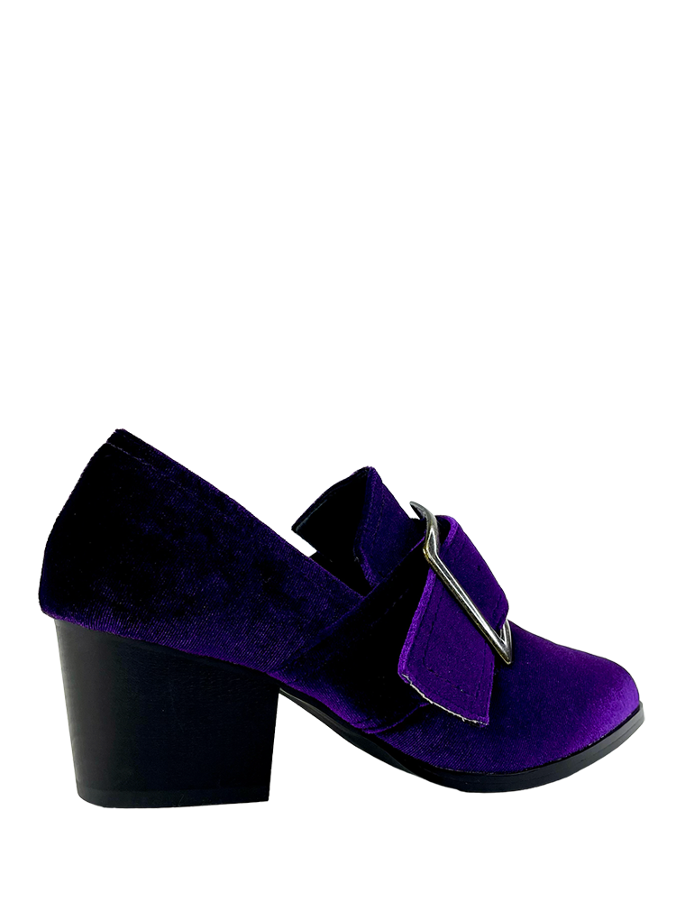 GRIMM Heel Purple velvet / Brass buckle