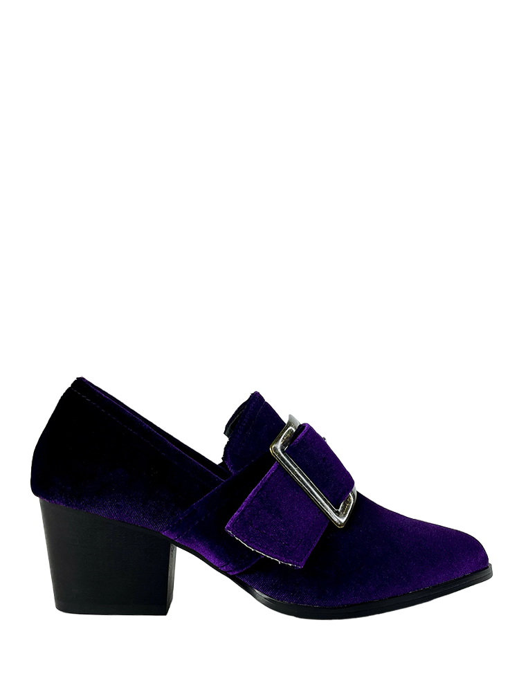 GRIMM Heel Purple velvet / Brass buckle
