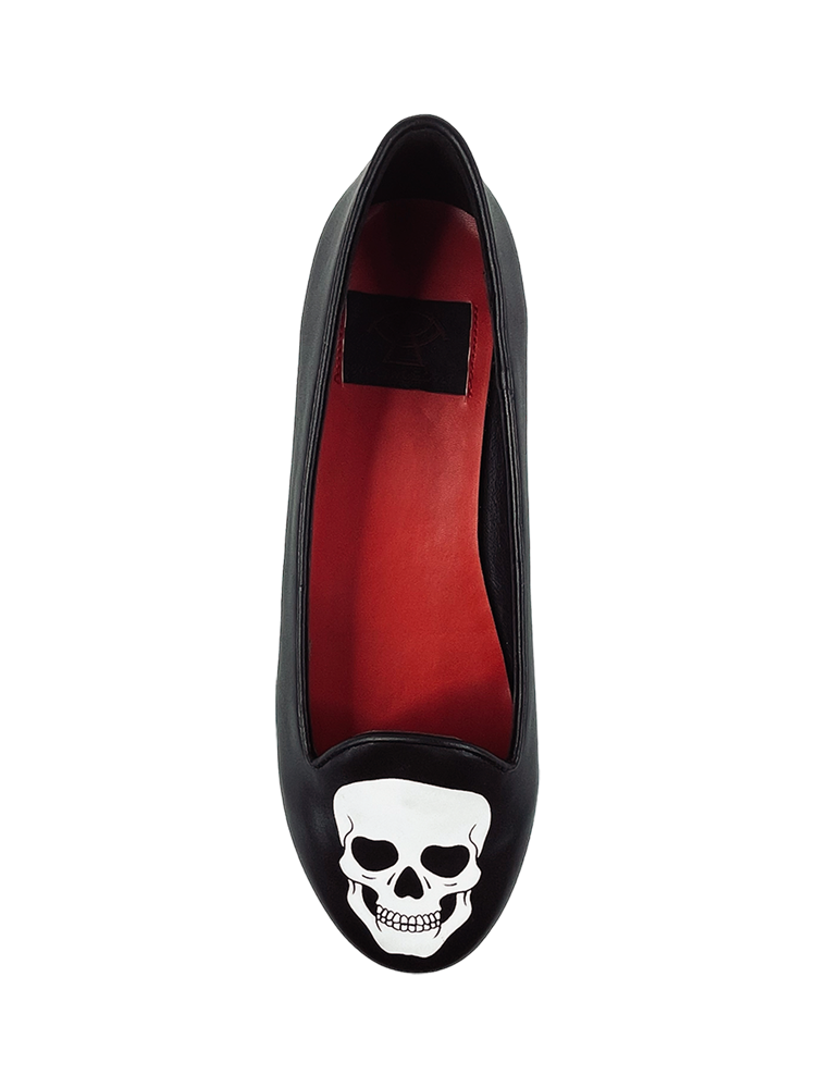 LYDIA SKULL FLAT - BLACK