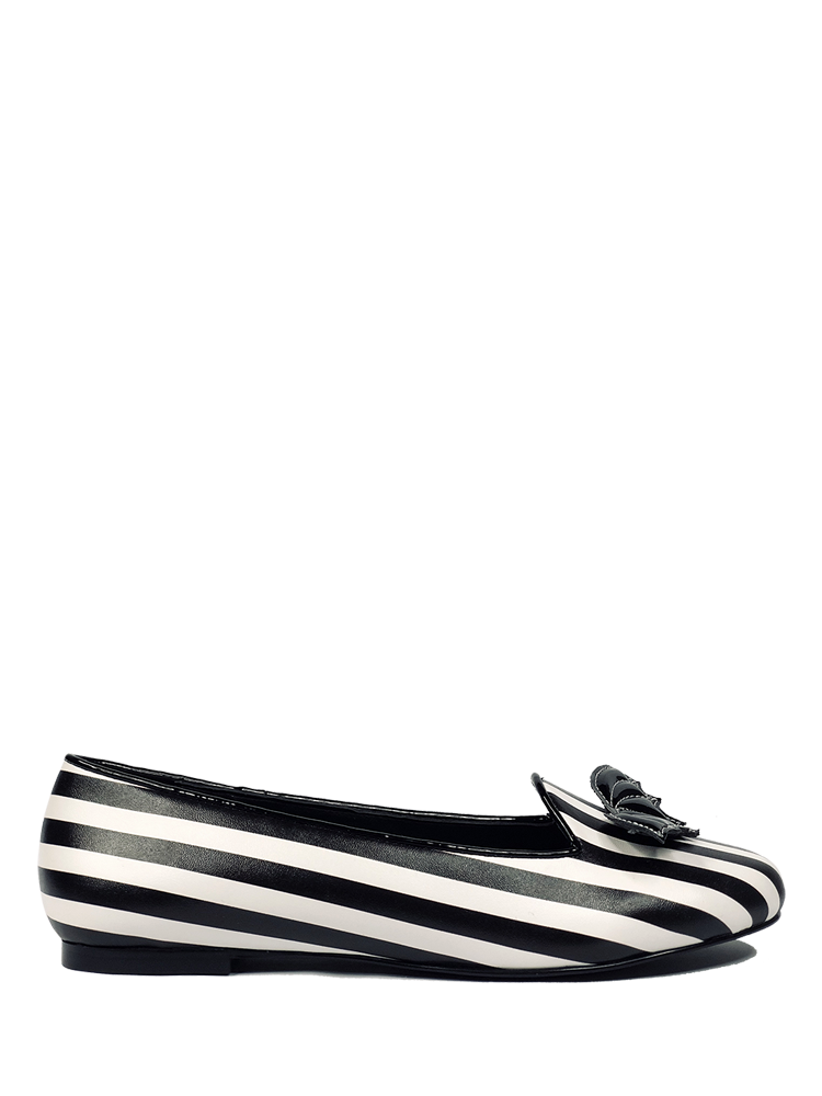 Lydia Bat Flat Striped Black — strangecvlt